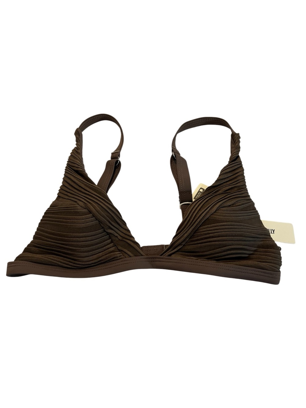 Zaful Seamolly Brown Ruched Wrap Bikini Top Adjustable Straps Size S‎